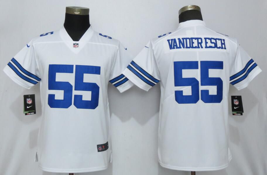 Women Dallas cowboys #55 Vander esch White Nike Vapor Untouchable Player NFL Jerseys